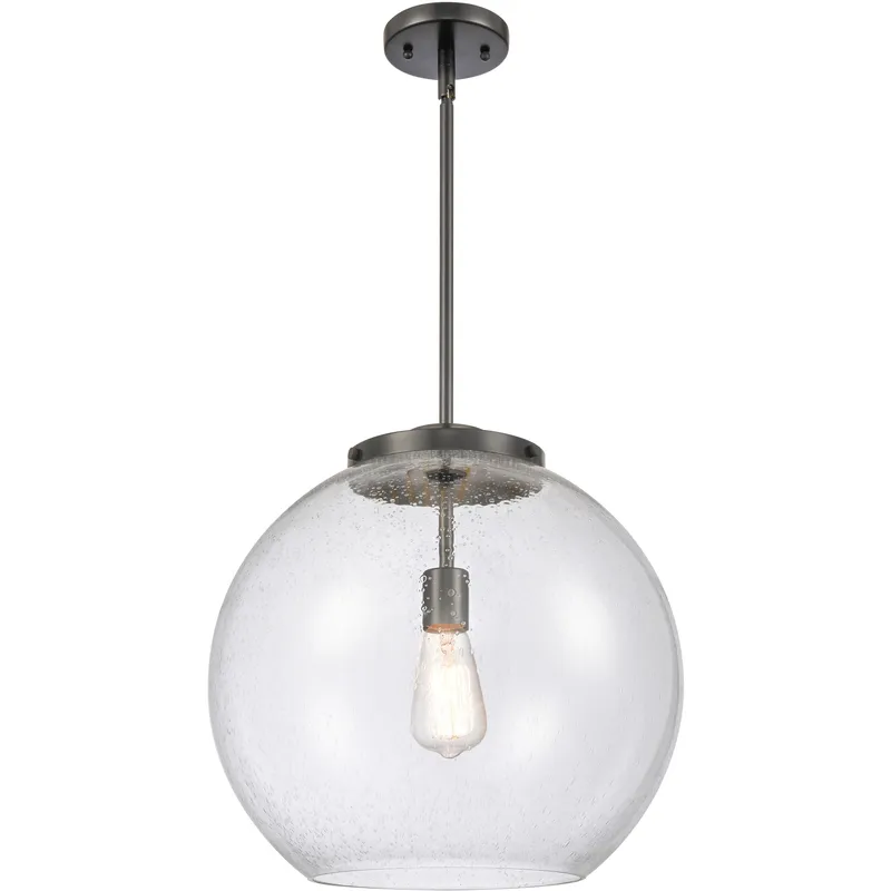 Ballston Athens 1 Light 15.75 inch Matte Black Pendant Ceiling Light in Incandescent, Seedy