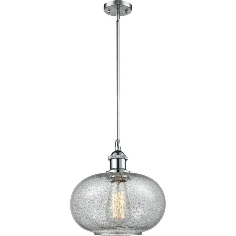 Ballston Gorham 1 Light 9.5 inch Polished Chrome Pendant Ceiling Light in Charcoal Glass, Ballston