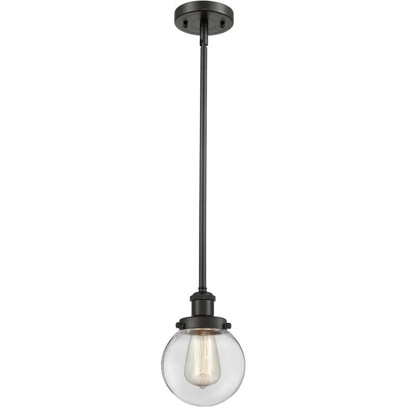 Ballston Beacon LED 6 inch Oil Rubbed Bronze Pendant Ceiling Light in Clear Glass, Ballston