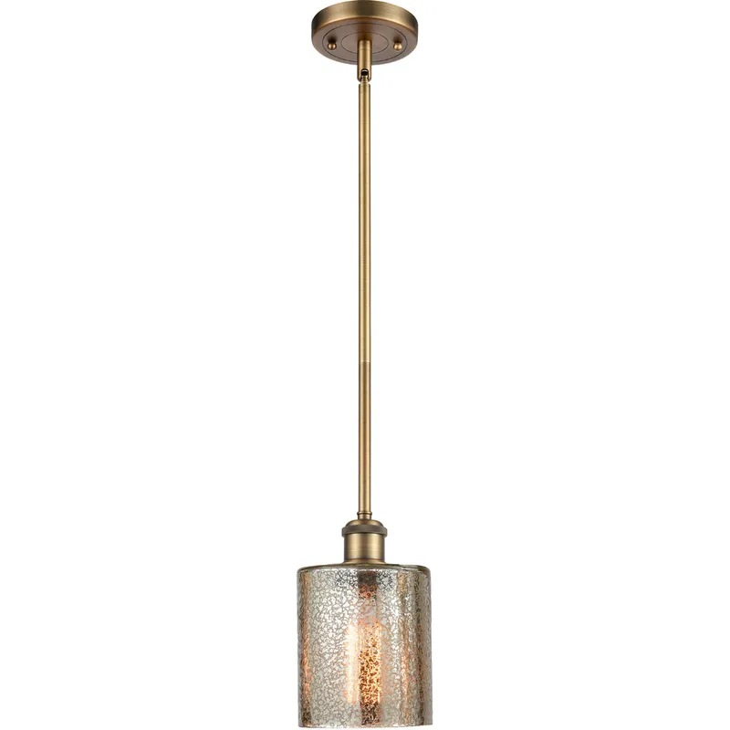 Ballston Cobbleskill 1 Light 5 inch Brushed Brass Pendant Ceiling Light in Mercury Glass, Ballston