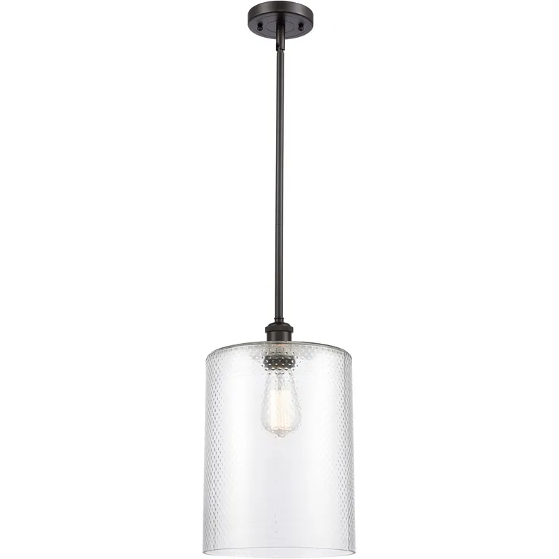 Ballston Large Cobbleskill 1 Light 9 inch Oil Rubbed Bronze Pendant Ceiling Light in Clear Glass, Ballston