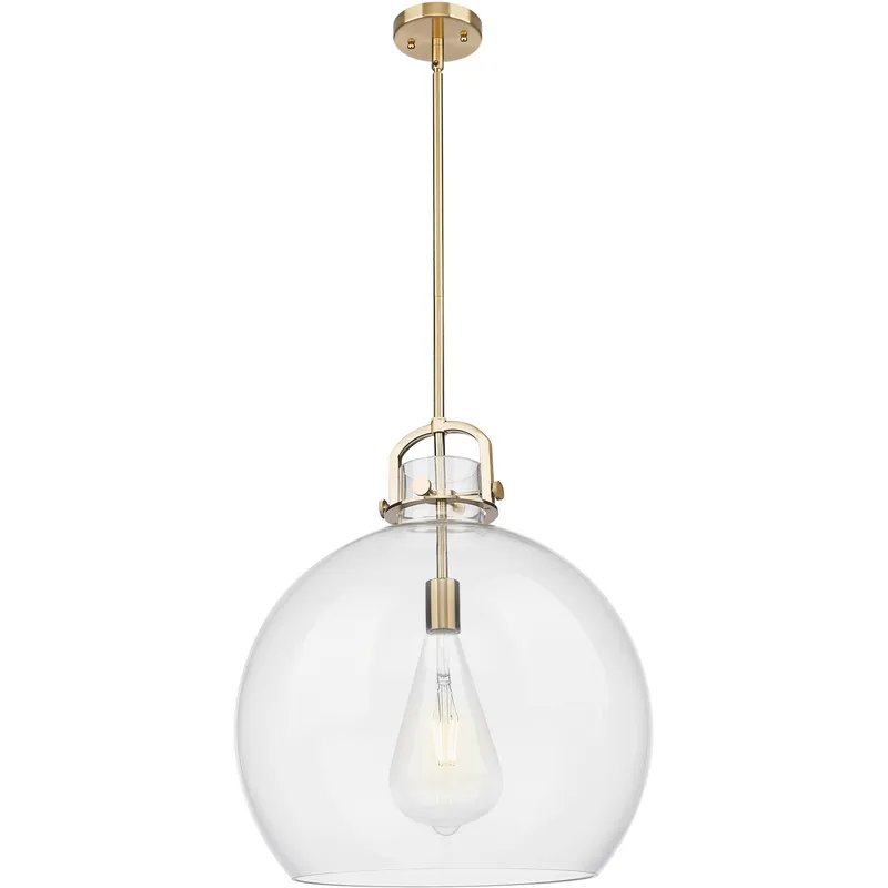 Newton Sphere 1 Light 18 inch Champagne Bronze Pendant Ceiling Light in Clear Glass