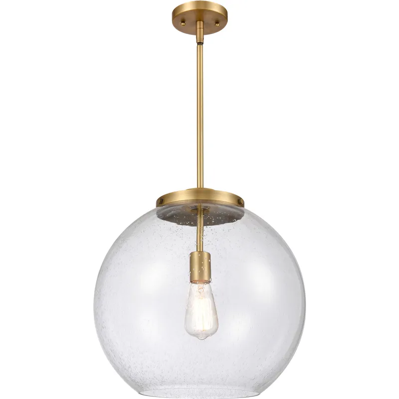 Ballston Athens 1 Light 15.75 inch Brushed Brass Pendant Ceiling Light in Incandescent, Seedy