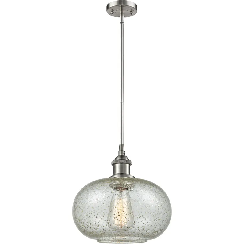 Ballston Gorham 1 Light 9.5 inch Brushed Satin Nickel Pendant Ceiling Light in Mica Glass, Ballston