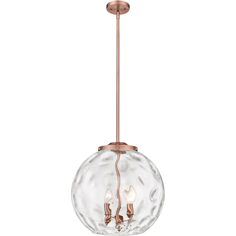 Ballston Athens Water Glass 3 Light 15.75 inch Antique Copper Statement Pendant Ceiling Light in Incandescent