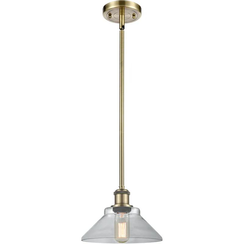 Ballston Orwell 1 Light 8 inch Antique Brass Pendant Ceiling Light in Incandescent, Clear Glass, Ballston