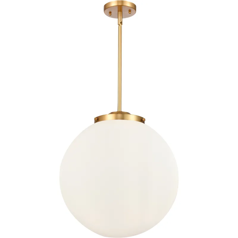 Franklin Restoration Beacon 3 Light 16 inch Satin Gold Statement Pendant Ceiling Light in Incandescent, Matte White
