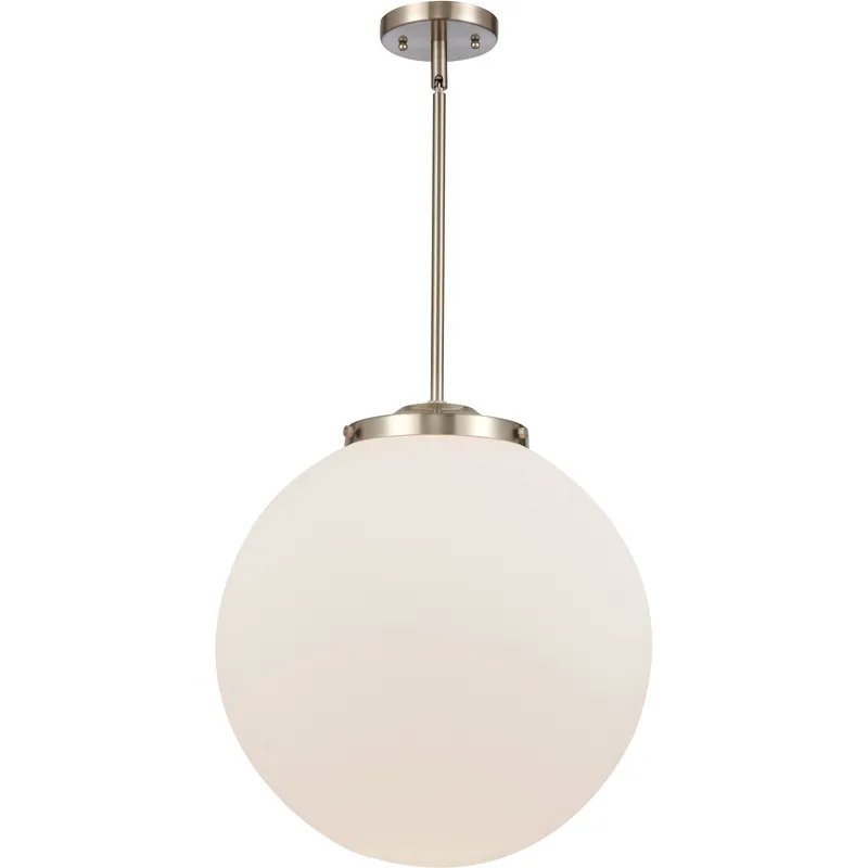 Franklin Restoration Beacon LED 16 inch Brushed Satin Nickel Pendant Ceiling Light in Matte White