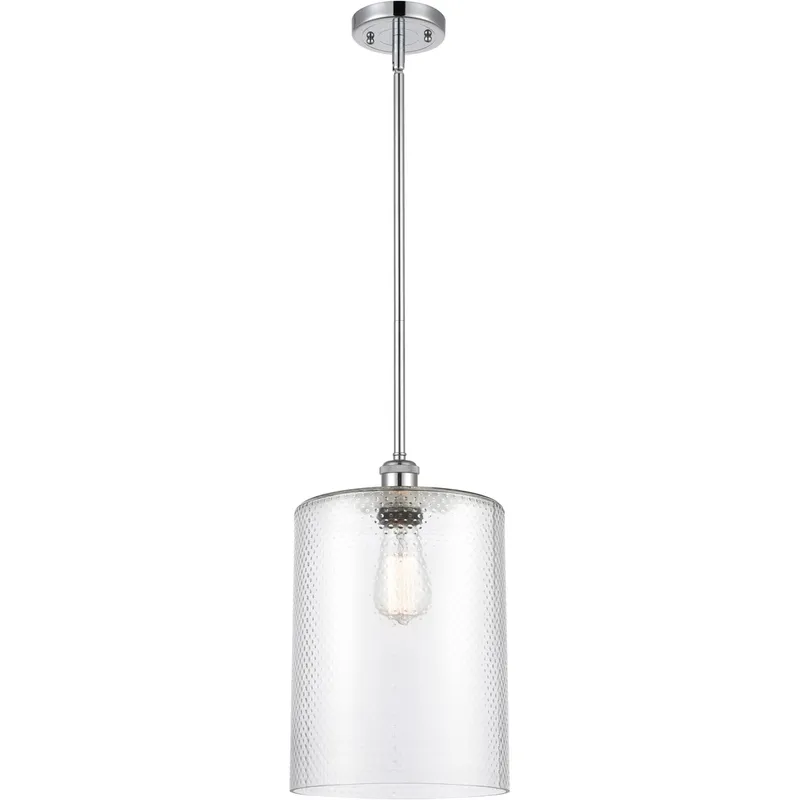 Ballston Large Cobbleskill 1 Light 9 inch Polished Chrome Pendant Ceiling Light in Clear Glass, Ballston