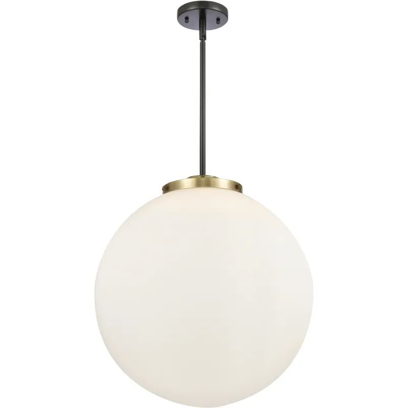 Franklin Restoration Beacon LED 18 inch Black Antique Brass Statement Pendant Ceiling Light in Matte White