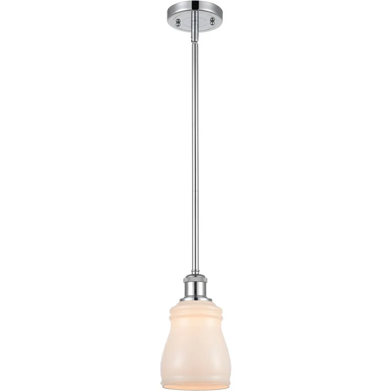 Ballston Ellery 1 Light 5 inch Polished Chrome Pendant Ceiling Light in White Glass, Ballston