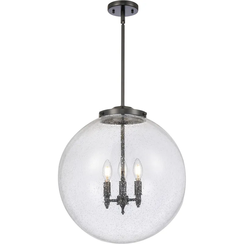 Franklin Restoration Beacon 3 Light 18 inch Matte Black Statement Pendant Ceiling Light in Incandescent, Seedy