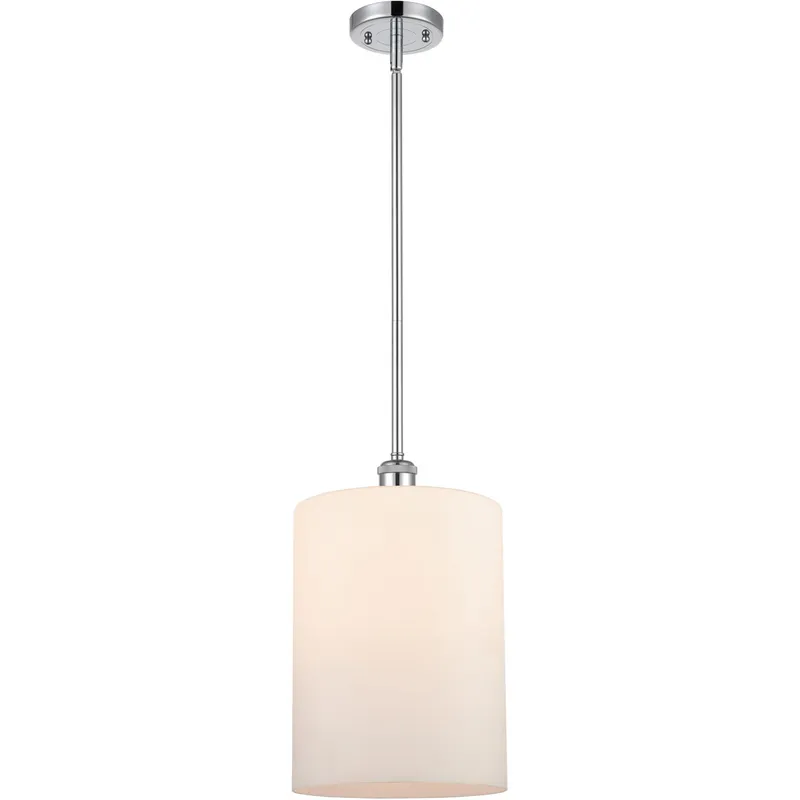 Ballston Large Cobbleskill 1 Light 9 inch Polished Chrome Pendant Ceiling Light in Matte White Glass, Ballston