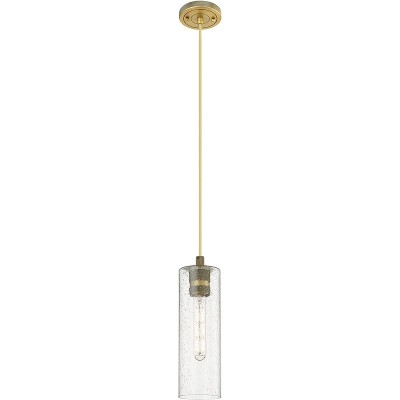Downtown Urban Crown Point 1 Light 3.88 inch Brushed Brass Pendant Ceiling Light in Seedy