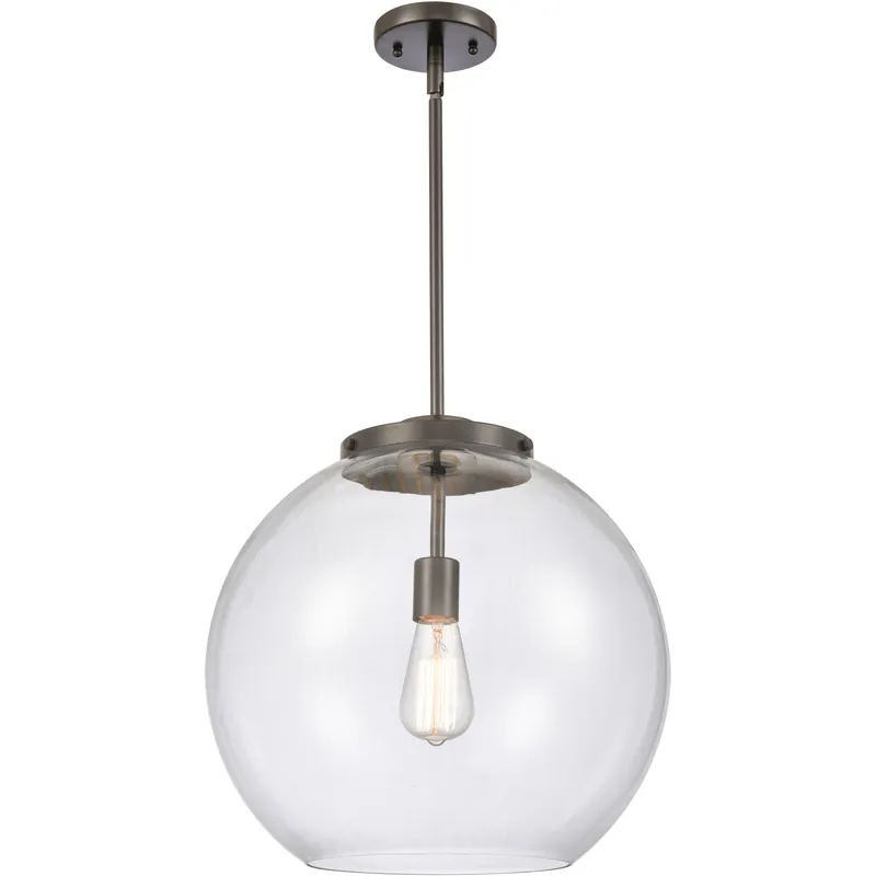 Ballston Athens LED 15.75 inch Oil Rubbed Bronze Pendant Ceiling Light in Clear