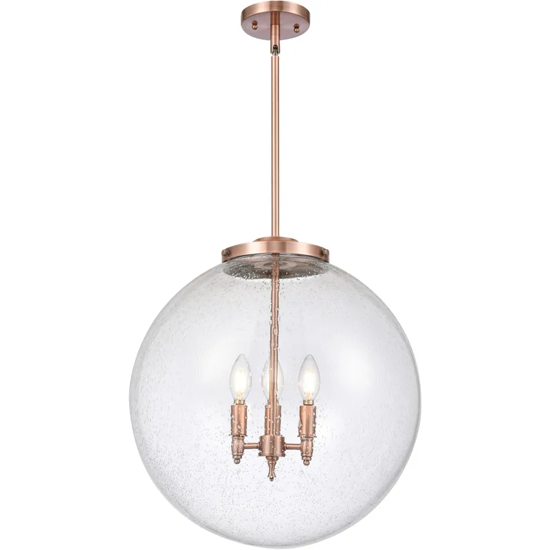 Franklin Restoration Beacon 3 Light 18 inch Antique Copper Statement Pendant Ceiling Light in Incandescent, Seedy