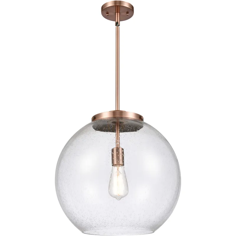 Ballston Athens 1 Light 15.75 inch Antique Copper Pendant Ceiling Light in Incandescent, Seedy