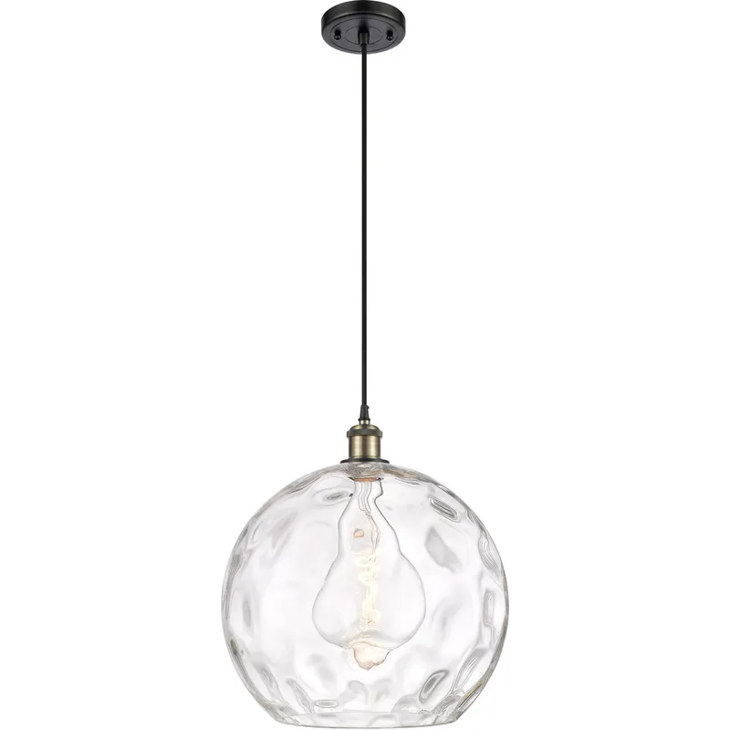 Ballston Athens Water Glass 1 Light 14 inch Black Antique Brass Pendant Ceiling Light
