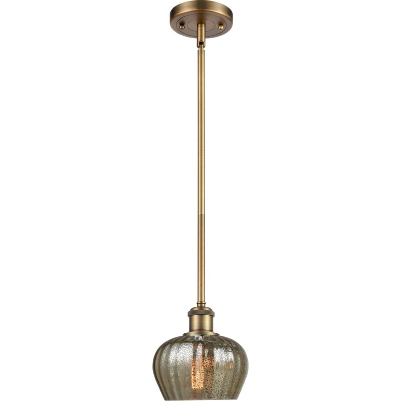 Ballston Fenton LED 7 inch Brushed Brass Pendant Ceiling Light in Mercury Glass, Ballston