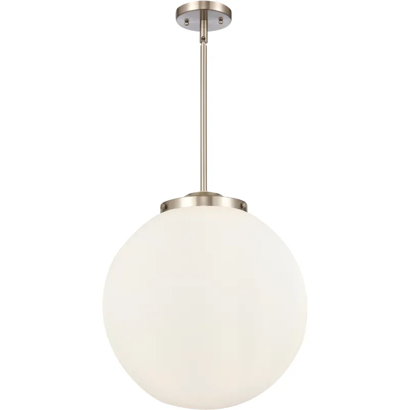 Franklin Restoration Beacon 3 Light 16 inch Brushed Satin Nickel Statement Pendant Ceiling Light in Incandescent, Matte White