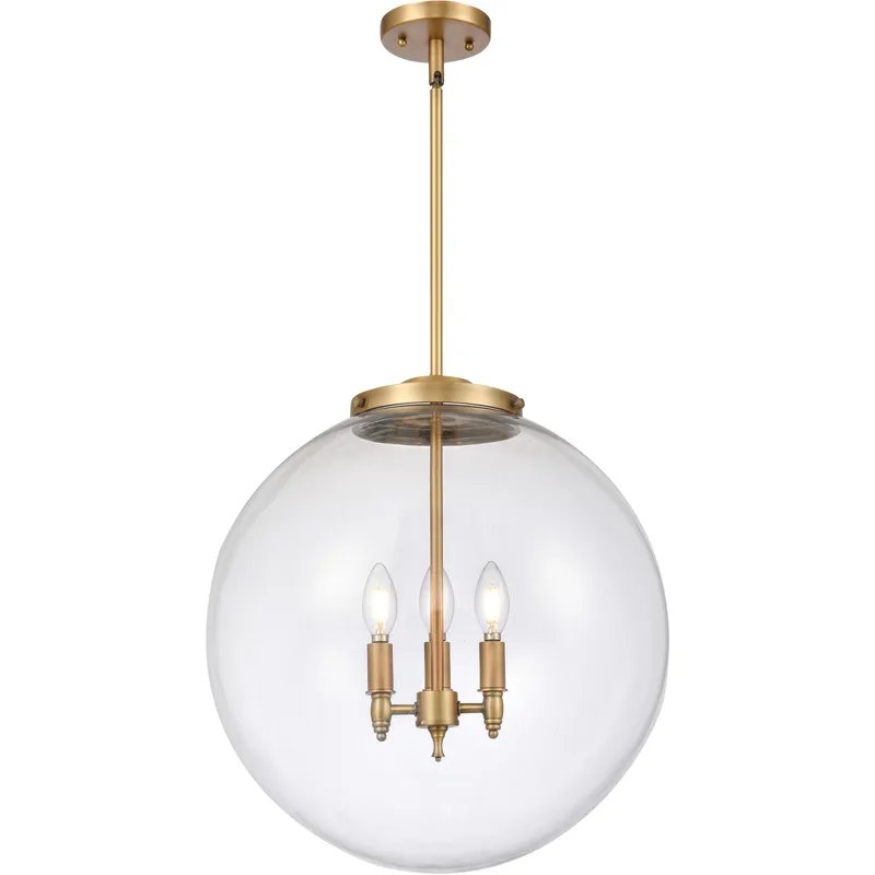 Franklin Restoration Beacon LED 18 inch Brushed Brass Statement Pendant Ceiling Light in Clear