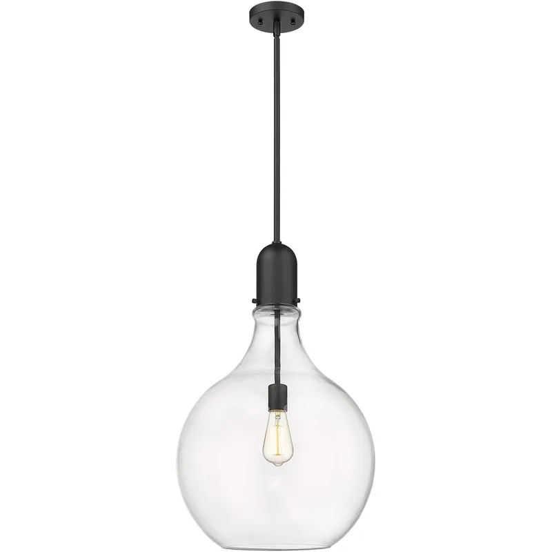Amherst 1 Light 15.75 inch Matte Black Pendant Ceiling Light in Clear Glass