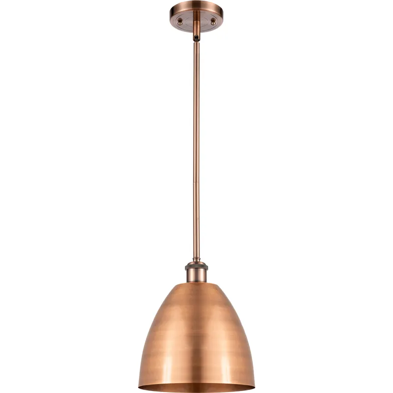Ballston Dome 1 Light 9 inch Antique Copper Pendant Ceiling Light