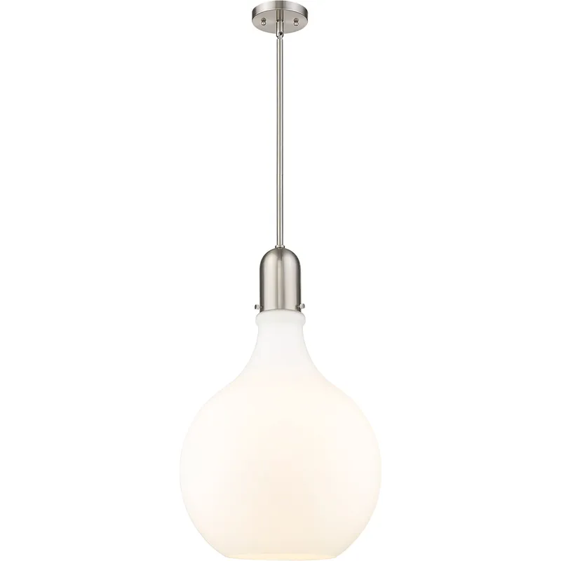 Amherst 1 Light 15.75 inch Brushed Satin Nickel Pendant Ceiling Light in Matte White Glass