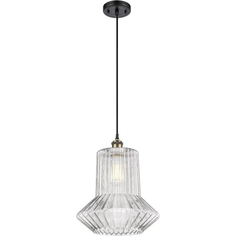 Ballston Springwater 1 Light 12 inch Black Antique Brass Pendant Ceiling Light, Ballston