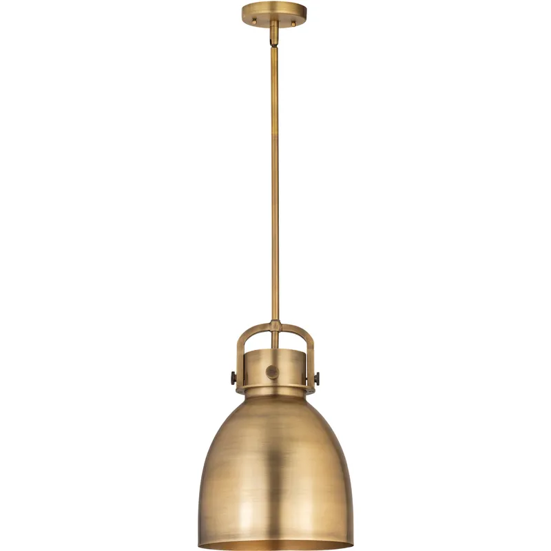 Newton Bell 1 Light 10 inch Brushed Brass Pendant Ceiling Light