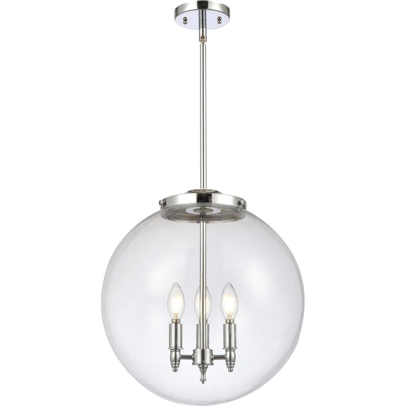 Franklin Restoration Beacon 3 Light 16 inch Polished Chrome Statement Pendant Ceiling Light in Incandescent, Clear