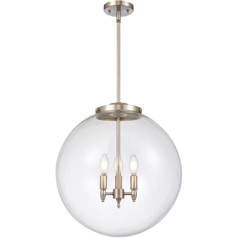 Franklin Restoration Beacon LED 18 inch Brushed Satin Nickel Statement Pendant Ceiling Light in Clear