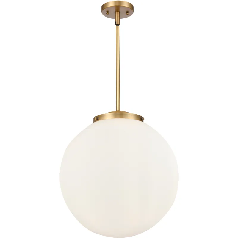 Franklin Restoration Beacon LED 16 inch Brushed Brass Statement Pendant Ceiling Light in Matte White