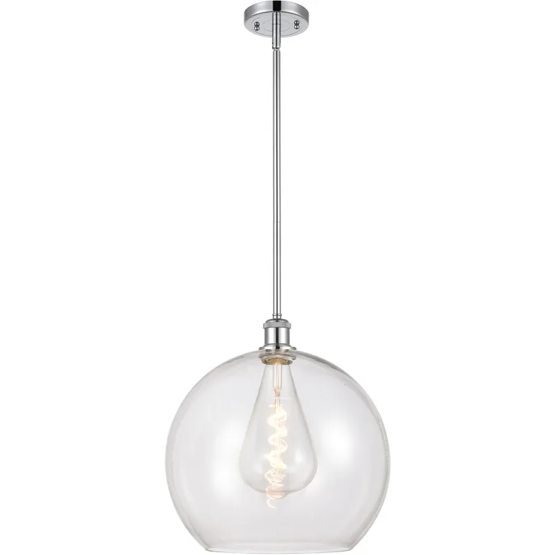 Ballston Athens 1 Light 14 inch Polished Chrome Pendant Ceiling Light in Clear Glass