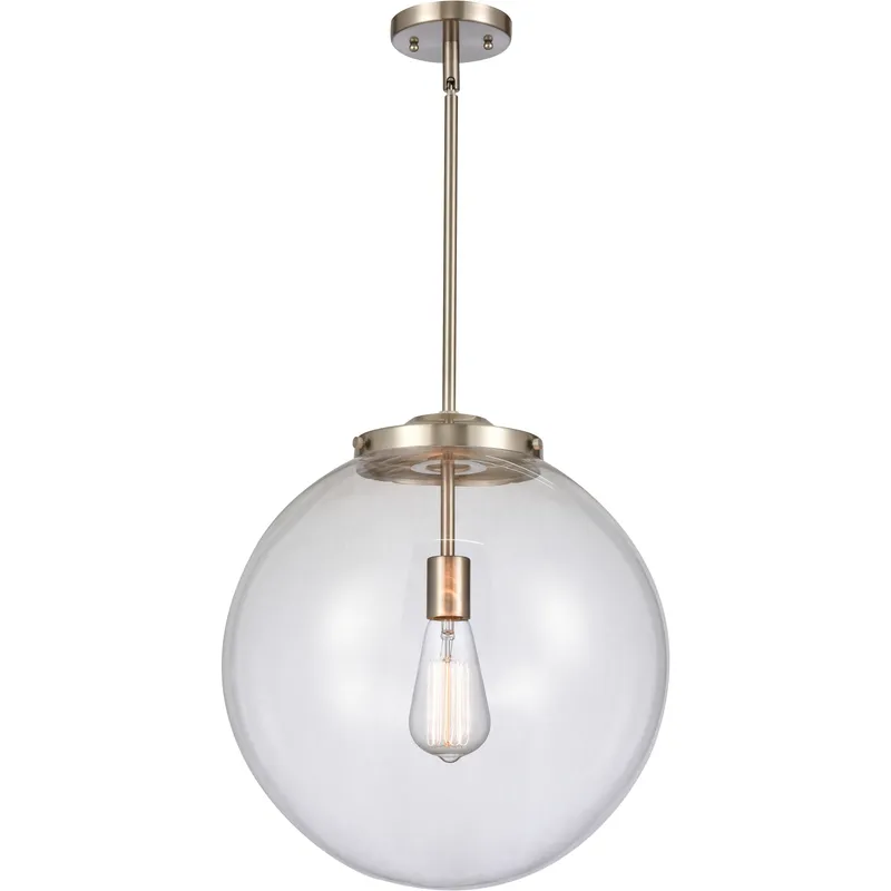 Franklin Restoration Beacon 1 Light 16 inch Brushed Satin Nickel Pendant Ceiling Light in Incandescent, Clear