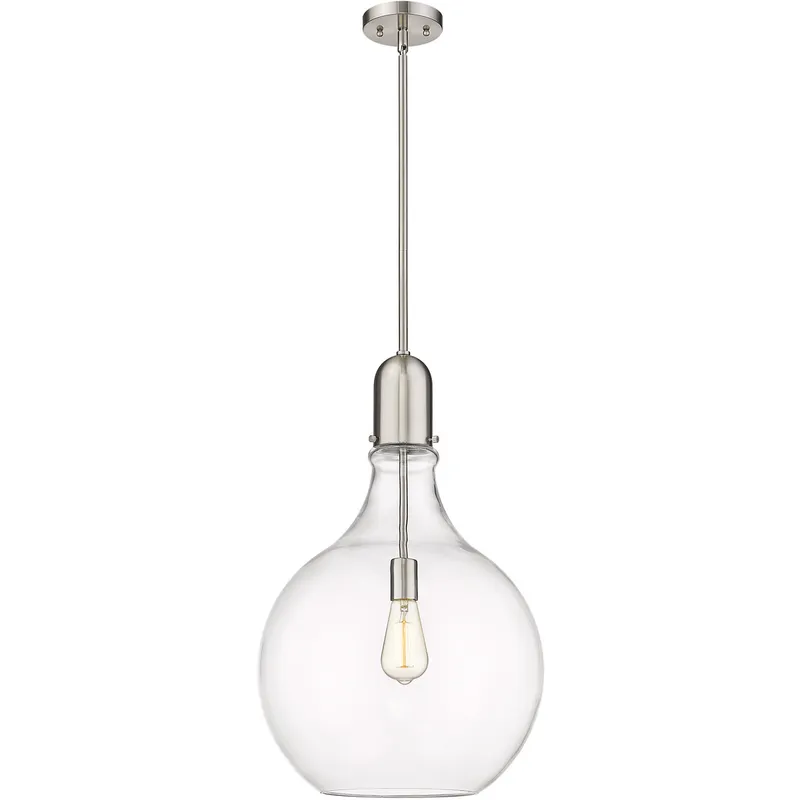 Amherst 1 Light 15.75 inch Brushed Satin Nickel Pendant Ceiling Light in Clear Glass