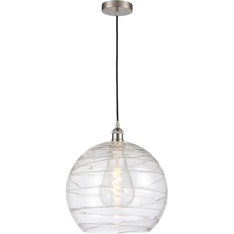 Edison Athens Deco Swirl LED 14 inch Brushed Satin Nickel Pendant Ceiling Light
