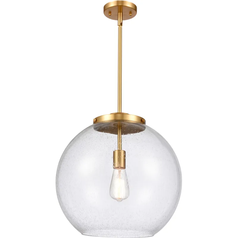 Ballston Athens LED 15.75 inch Satin Gold Pendant Ceiling Light in Seedy