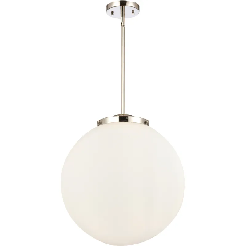 Franklin Restoration Beacon LED 16 inch Polished Nickel Statement Pendant Ceiling Light in Matte White