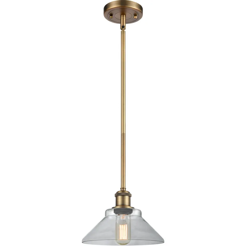 Ballston Orwell 1 Light 8 inch Brushed Brass Pendant Ceiling Light in Clear Glass, Ballston