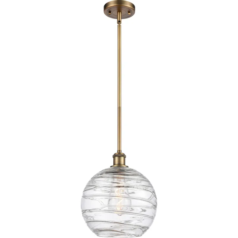 Ballston Large Deco Swirl LED 10 inch Brushed Brass Pendant Ceiling Light, Ballston