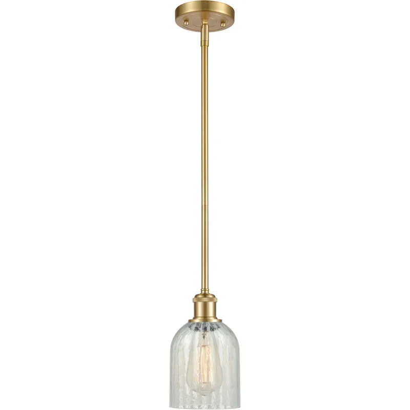 Ballston Caledonia 1 Light 5 inch Satin Gold Pendant Ceiling Light in Mouchette Glass, Ballston