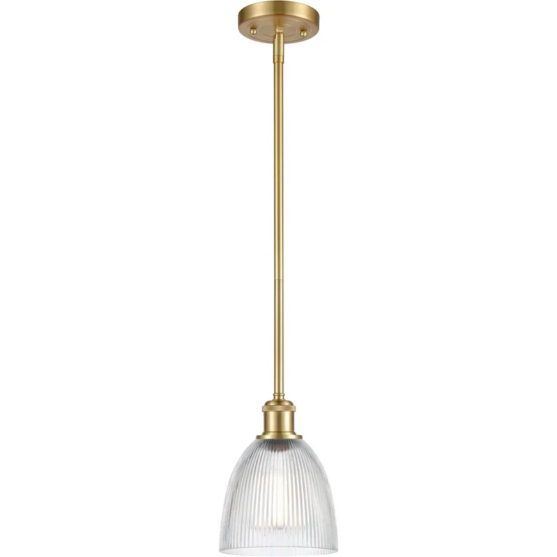 Ballston Castile 1 Light 6 inch Satin Gold Pendant Ceiling Light in Clear Glass, Ballston
