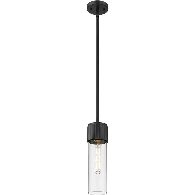 Bolivar 1 Light 4 inch Matte Black Pendant Ceiling Light in Clear Glass