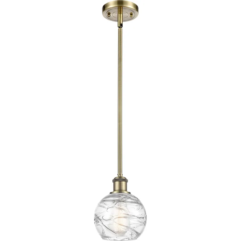 Ballston Small Deco Swirl LED 6 inch Antique Brass Pendant Ceiling Light, Ballston