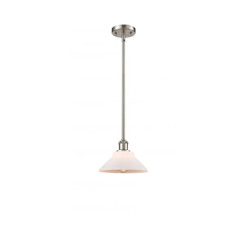 Ballston Orwell 1 Light 8 inch Brushed Satin Nickel Pendant Ceiling Light in Matte White Glass, Ballston