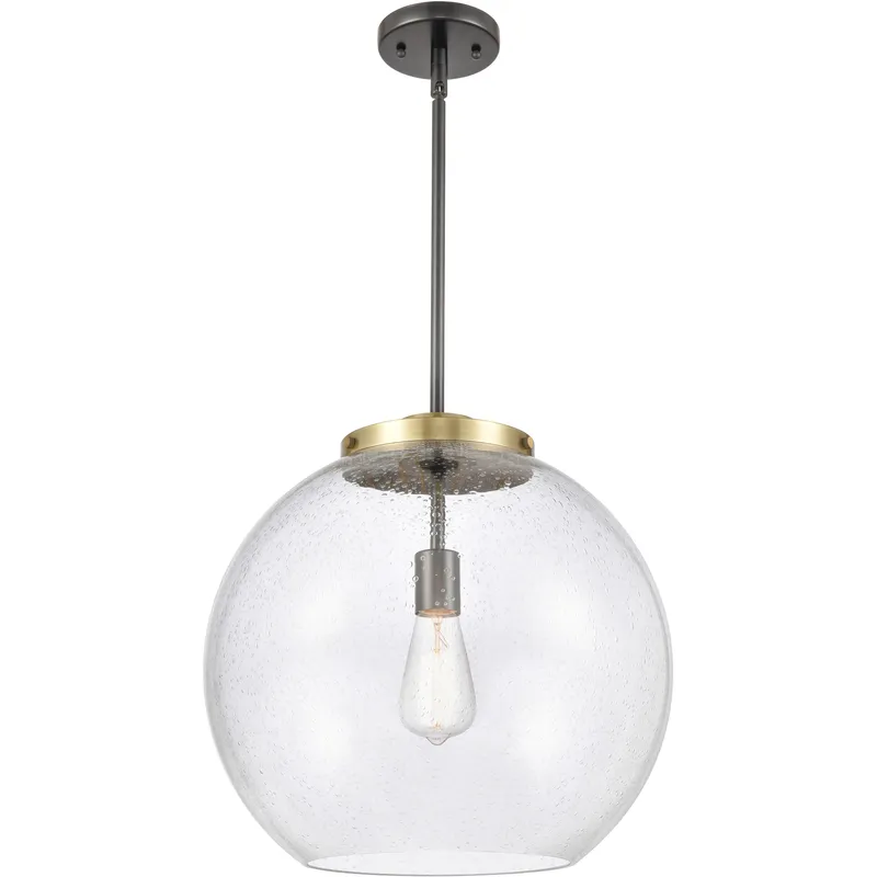 Ballston Athens LED 15.75 inch Black Antique Brass Pendant Ceiling Light in Seedy