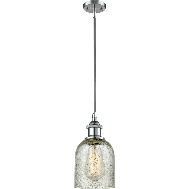Ballston Caledonia 1 Light 5 inch Polished Chrome Pendant Ceiling Light in Mica Glass, Ballston