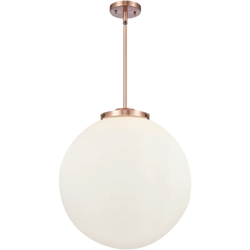 Franklin Restoration Beacon LED 18 inch Antique Copper Statement Pendant Ceiling Light in Matte White