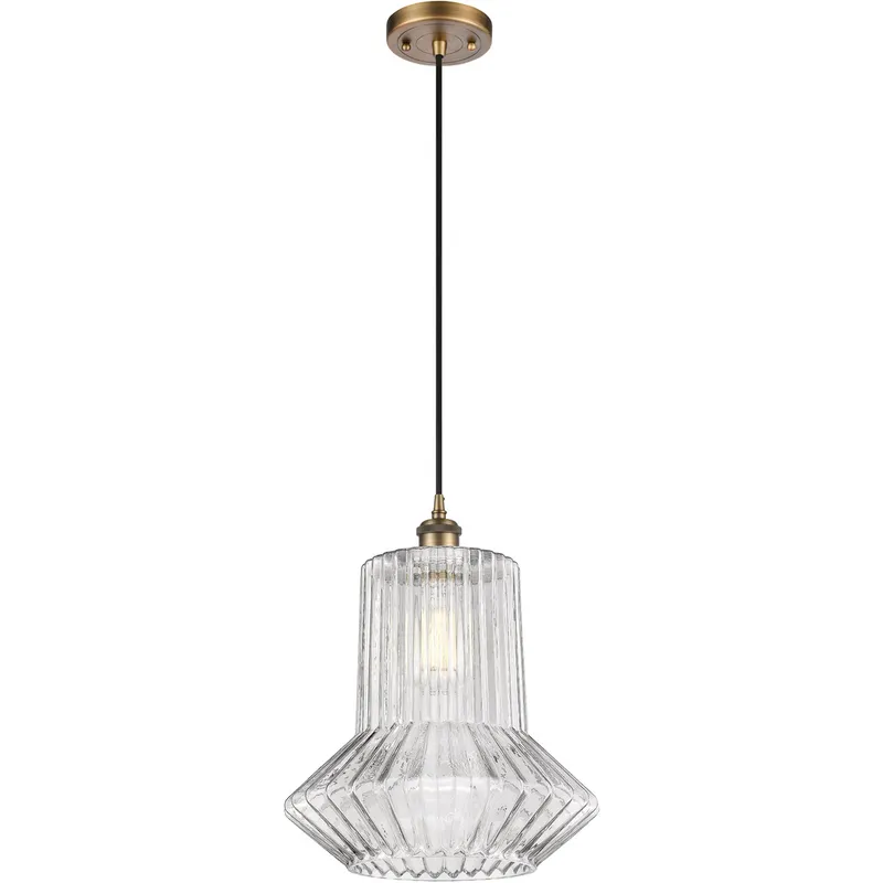 Ballston Springwater 1 Light 12 inch Brushed Brass Pendant Ceiling Light, Ballston